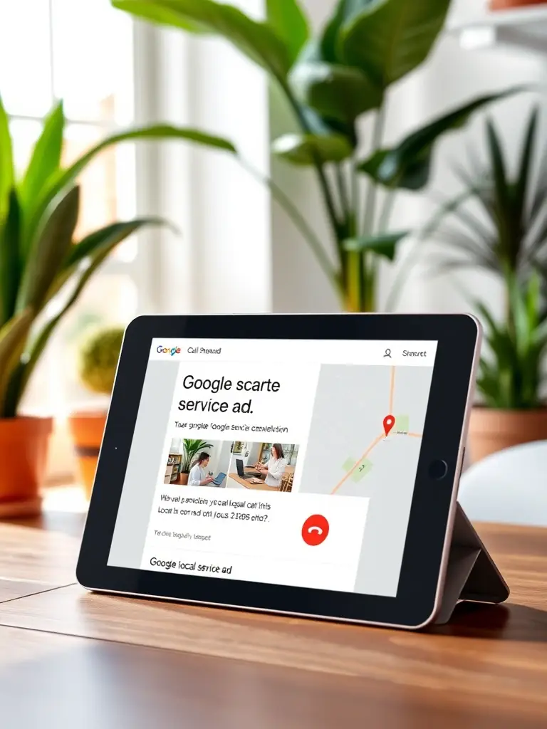 An image showcasing a Google Local Service Ad with a prominent call button, illustrating how ExtroMarketing helps local businesses attract immediate leads.