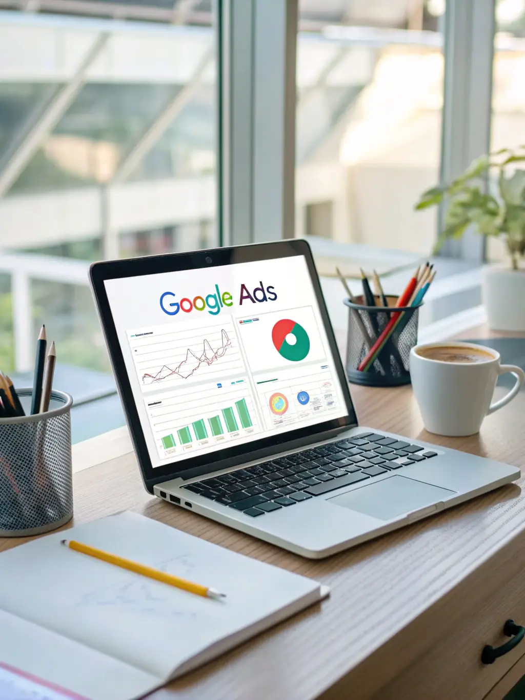 A focused image of a Google Ads dashboard displaying positive ROI metrics, emphasizing the success of a PPC campaign managed by ExtroMarketing.